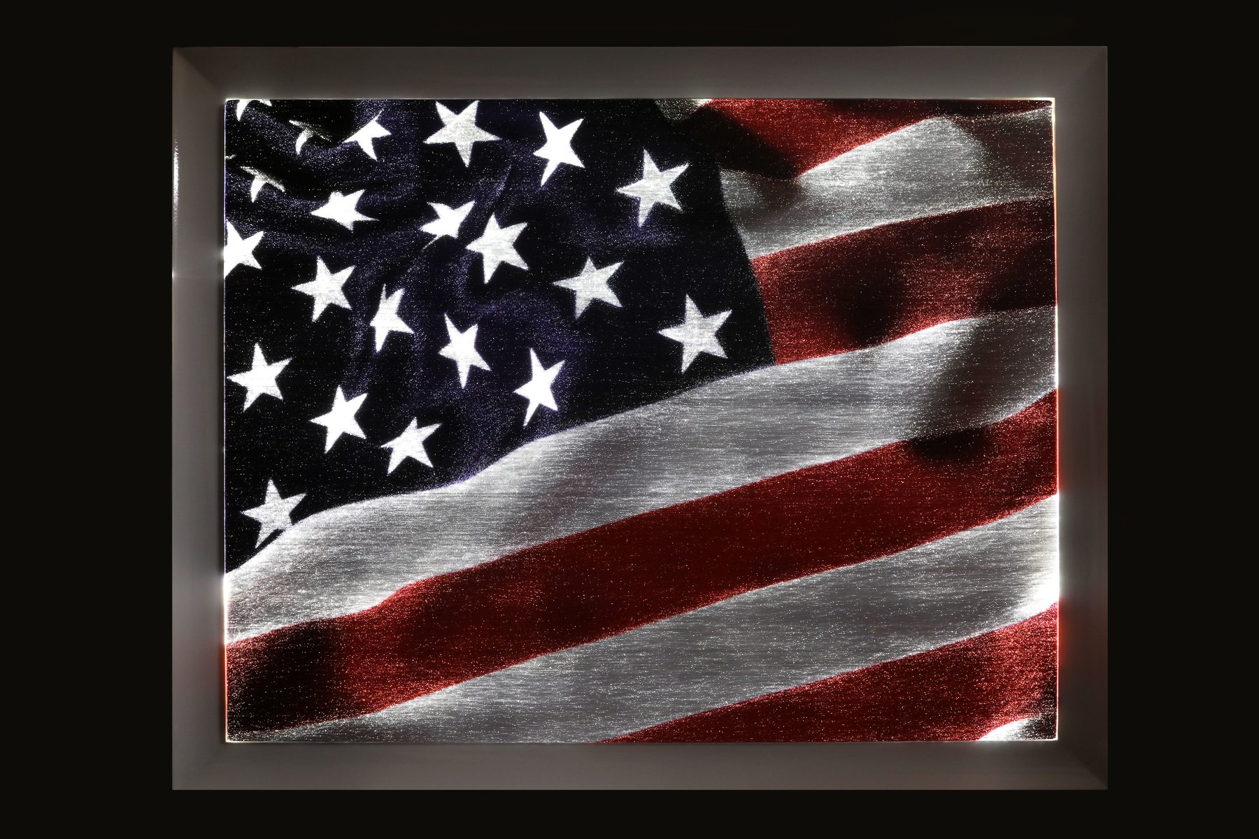 Illuminated American flag fiber-optic panel